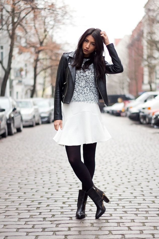 a line skirt winter outfit